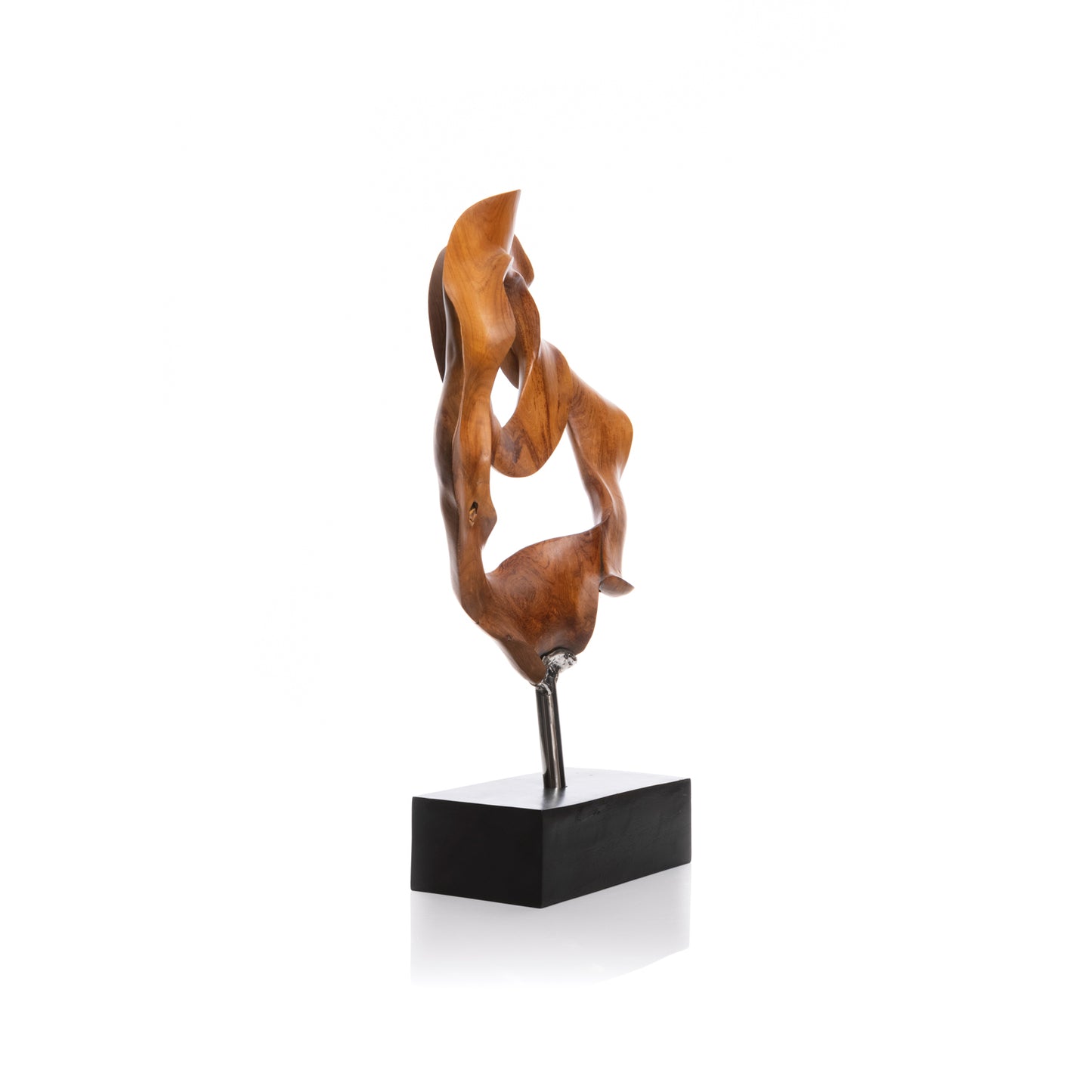 Struttura astratta concentrica in legno di teak - Asmat Design