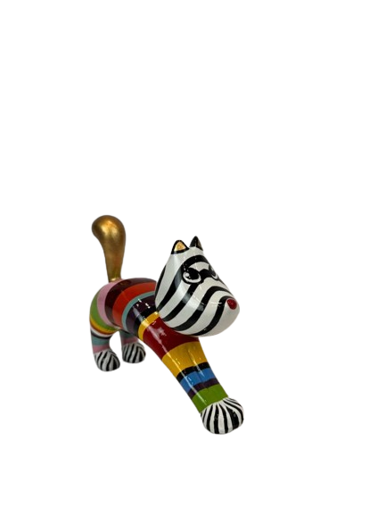 Gattino in resina multicolore