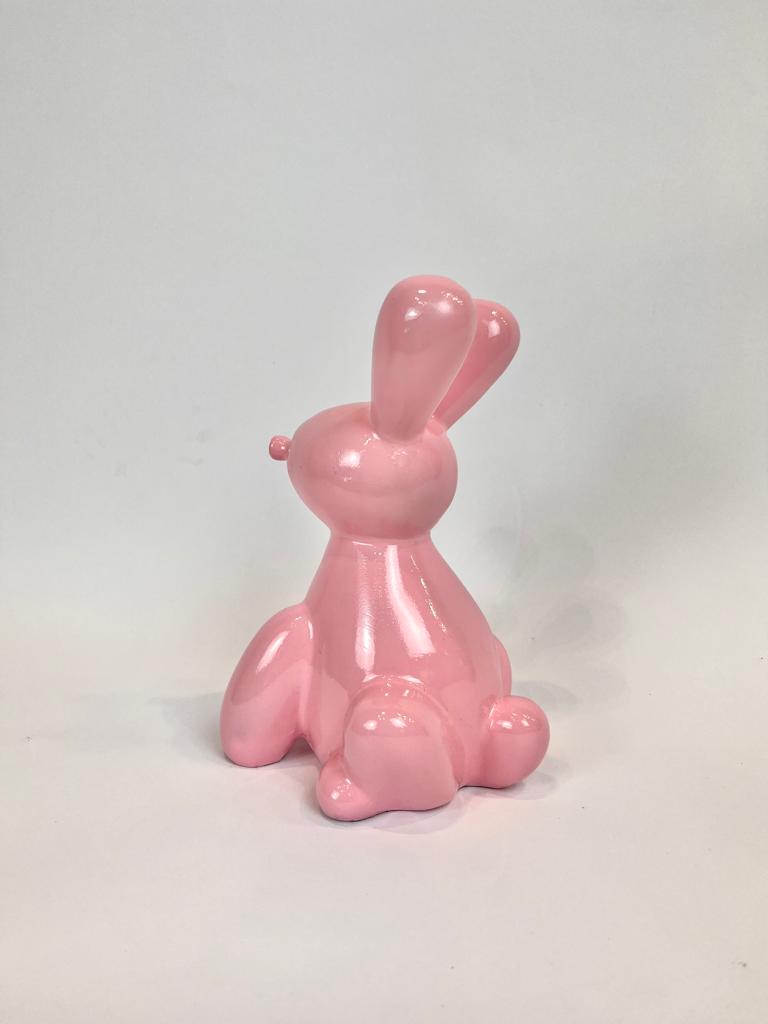 Coniglietto in resina rosa - Asmat Design