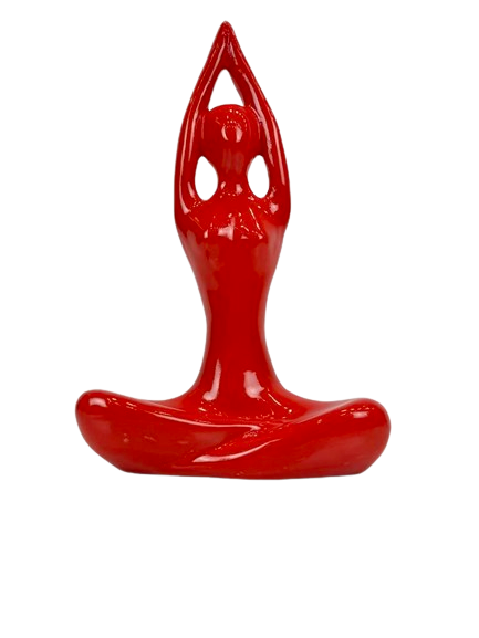 Donna Yoga in resina rossa