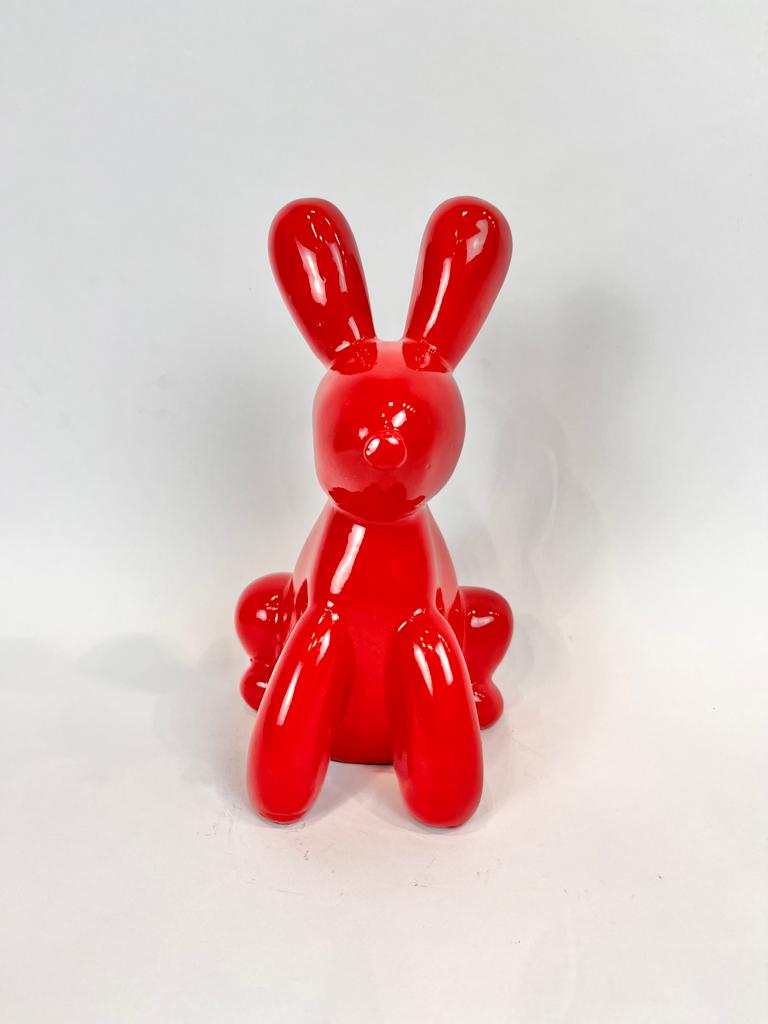 Coniglietto in resina rosso - Asmat Design