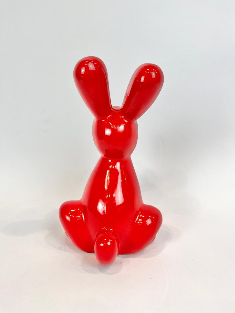 Coniglietto in resina rosso - Asmat Design