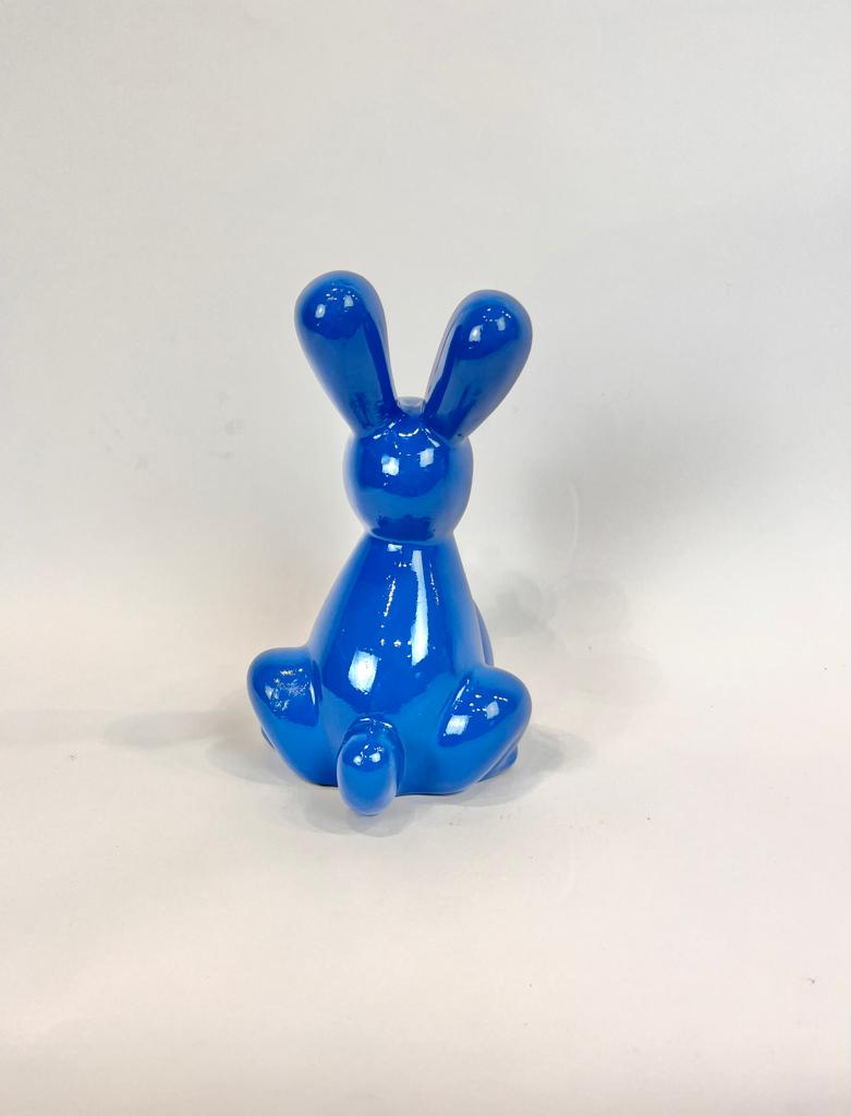 Coniglietto in resina blu - Asmat Design