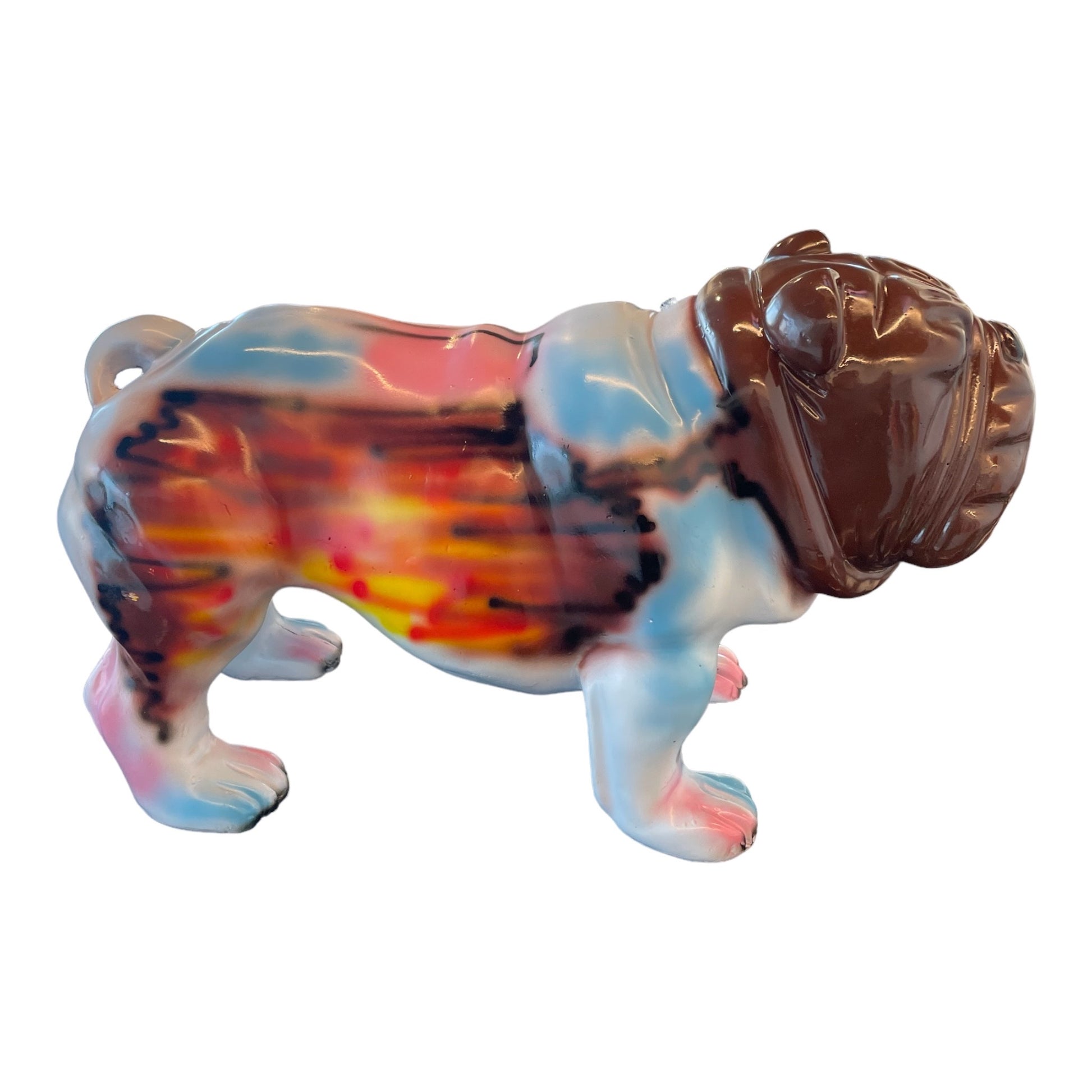 Bulldog in resina colorata - Asmat Design