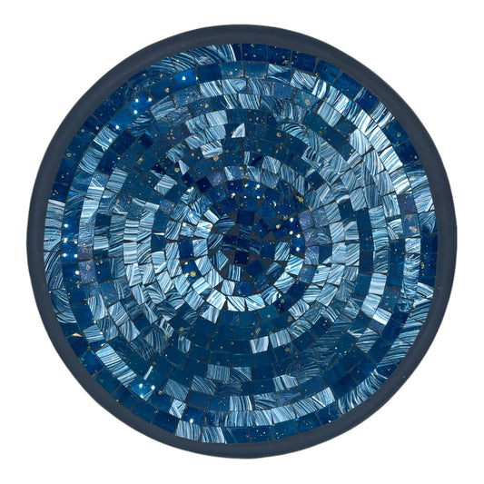 Piatto decorativo in vetro e ceramica colore blu cobalto - Asmat Design