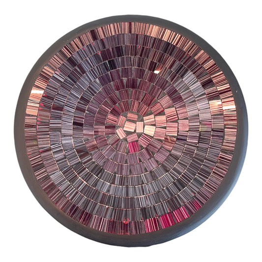 Piatto decorativo in vetro e ceramica colore viola - Asmat Design